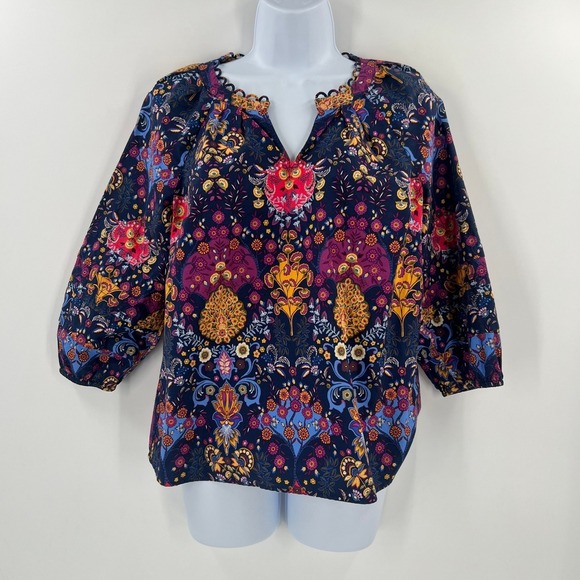 Talbots Petites Classic Shirt Size SP Colorful Cotton Career Casual - Picture 7 of 7